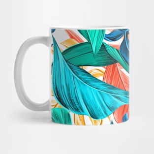 Tropical Colorful Leaves Pattern Mug